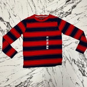 Tommy Hilfiger Long Sleeve Shirt- Red&Blue stripe- Boys Medium (8-10)
